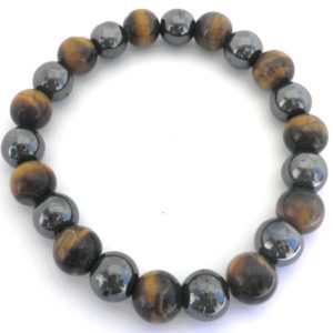 bracelet homme hematite oeil tigre