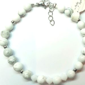 bracelet pierre howlite blanche