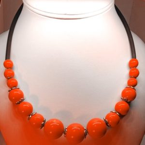 collier ceramique orange