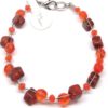 bracelet perles tresse orange