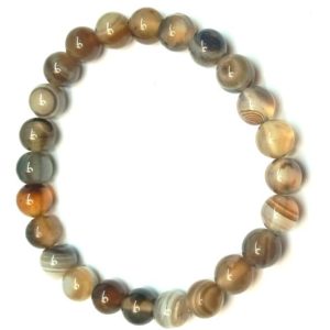 bracelet homme agate brun