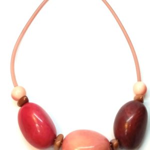 collier tagua rose
