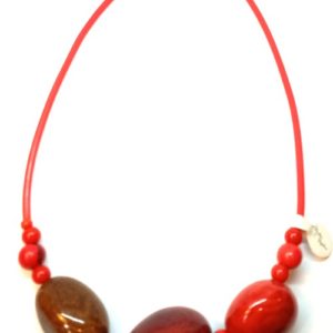 collier tagua rouge