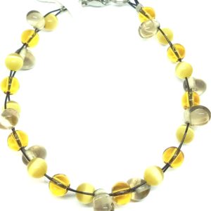 bracelet tresse ambre gris