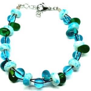 bracelet tresse bleu vert