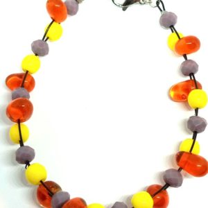 bracelet tresse jaune mauve orange