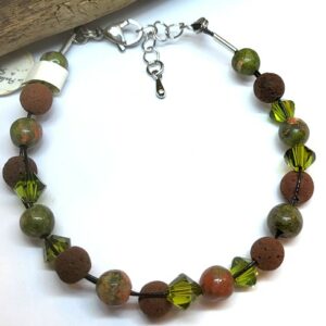 bracelet unakite tresse