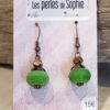 Boucles d’oreille cuivrées vertes